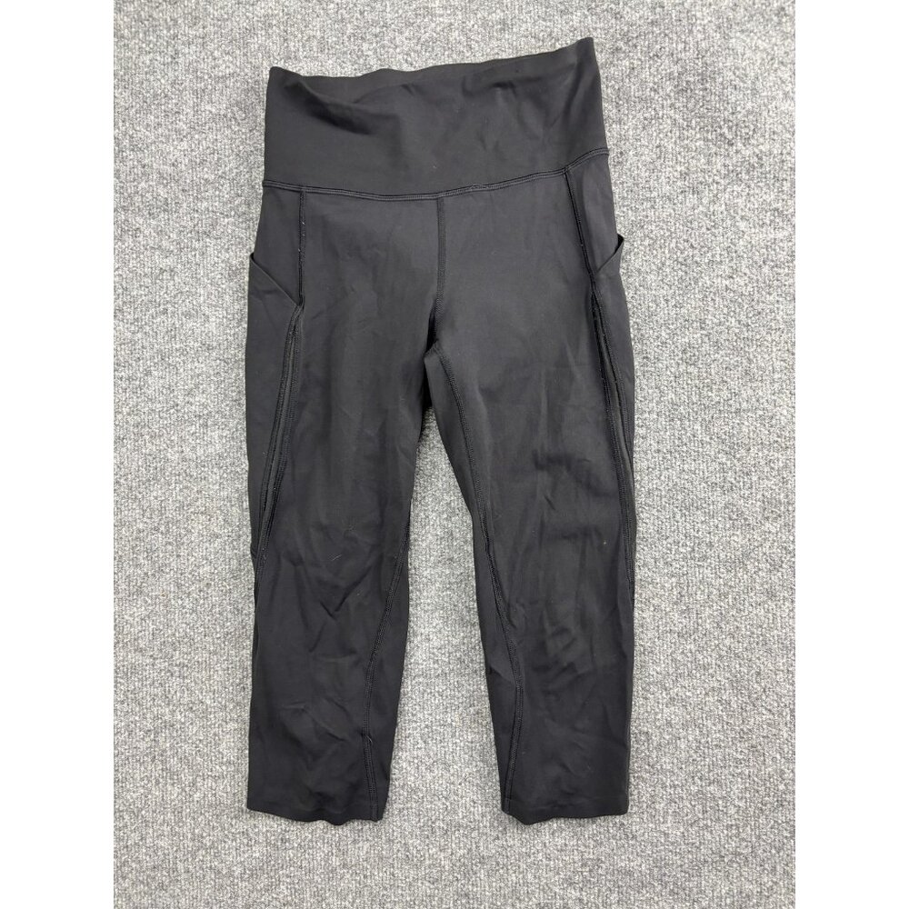 Lululemon Pants Womens 4 Black Capri High Rise Pockets Running Leggings Luxtreme